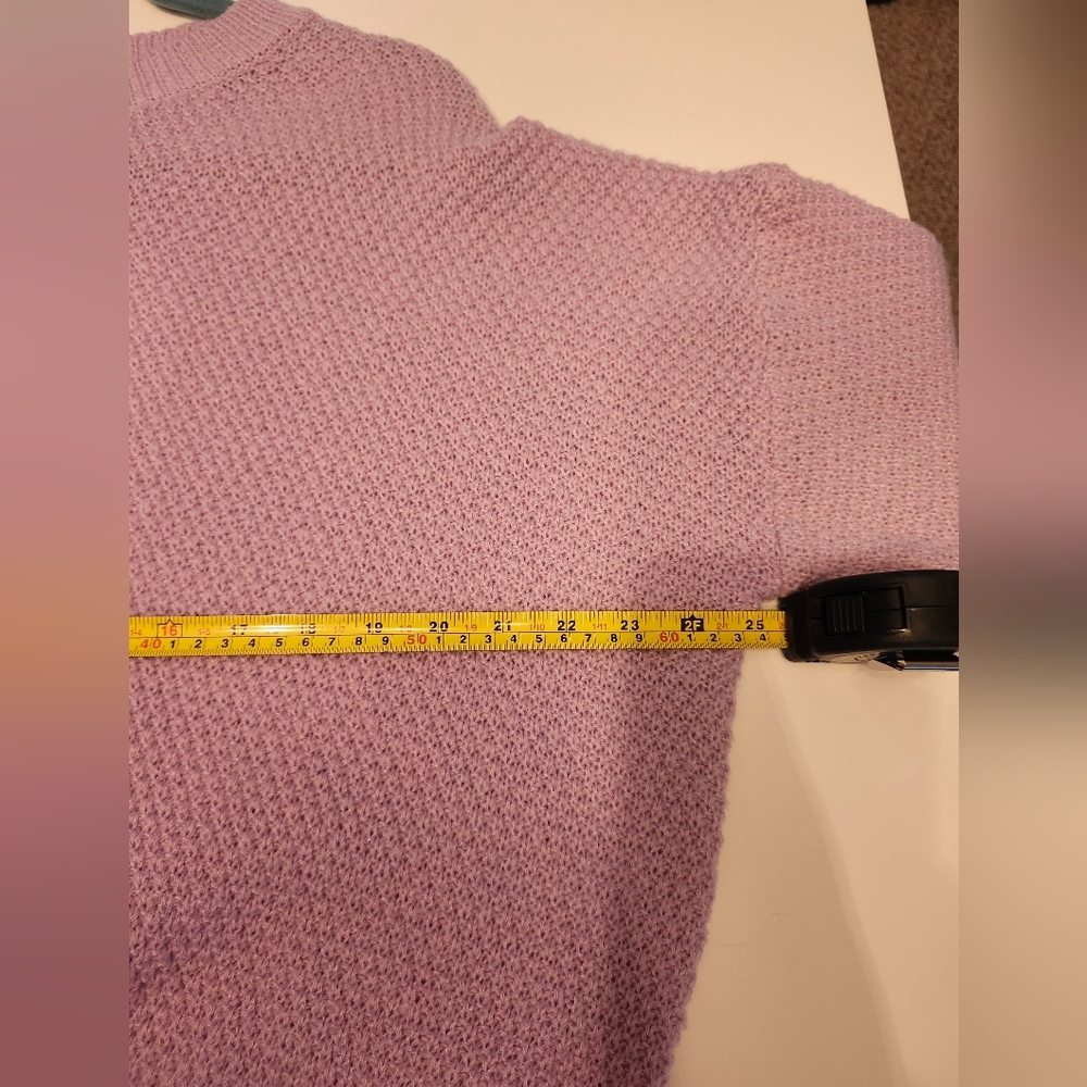 Lavender Textured Knit Sweater | Cozy Spring Pastel | XXL | Relaxed Fit - Picture 5 of 8